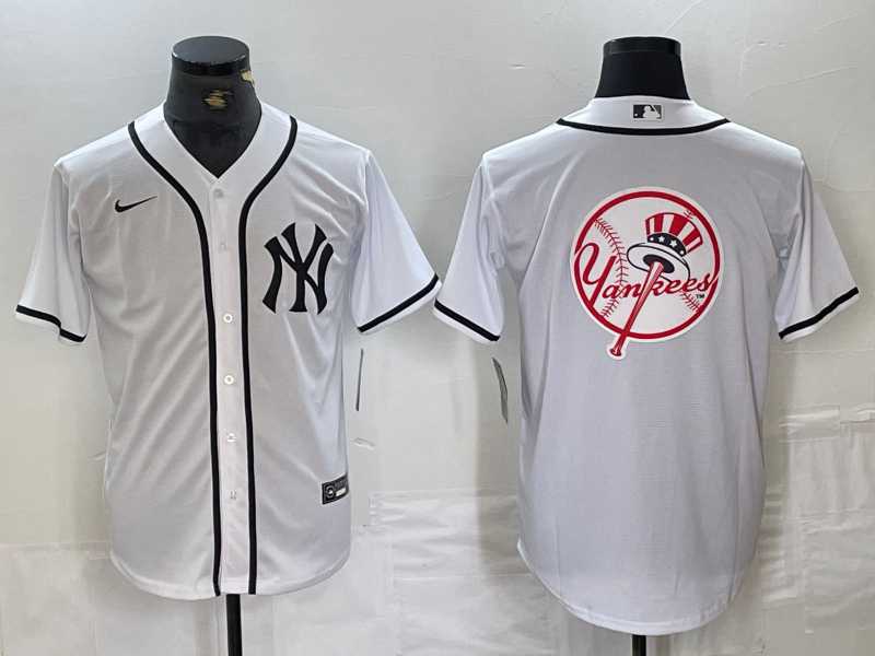 Mens New York Yankees Blank White Cool Base Stitched Jerseys